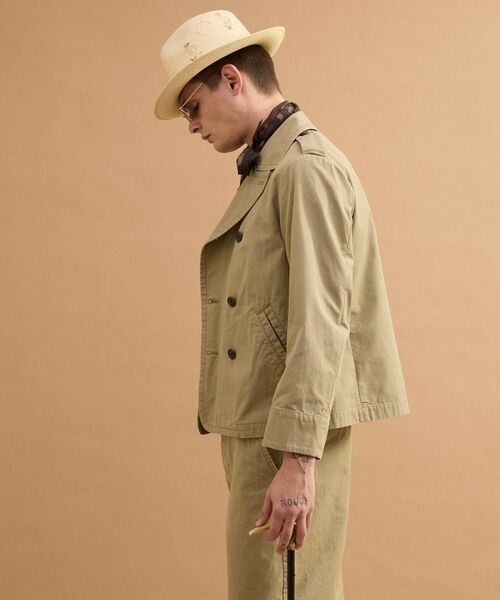 TAKEO KIKUCHI / タケオキクチ レザーブルゾン・ジャケット | ミリタリークロスPコート | 詳細15