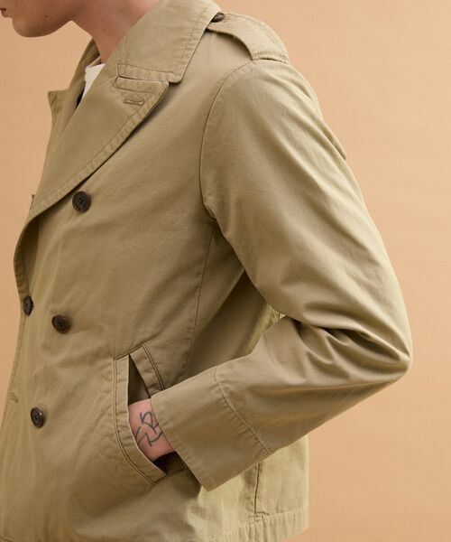 TAKEO KIKUCHI / タケオキクチ レザーブルゾン・ジャケット | ミリタリークロスPコート | 詳細5