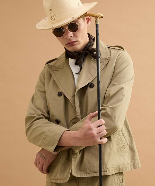 TAKEO KIKUCHI / タケオキクチ レザーブルゾン・ジャケット | ミリタリークロスPコート（ベージュ(052)）