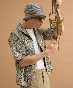 TAKEO KIKUCHI / タケオキクチ レザーブルゾン・ジャケット | フラワープリント半袖ジャケット