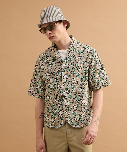 TAKEO KIKUCHI / タケオキクチ レザーブルゾン・ジャケット | フラワープリント半袖ジャケット | 詳細1