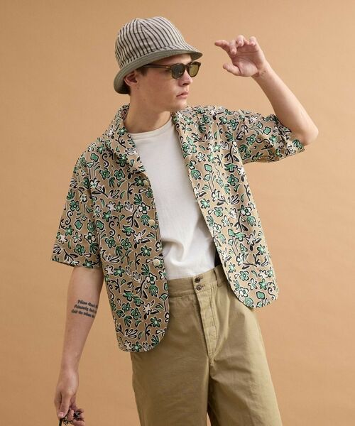 TAKEO KIKUCHI / タケオキクチ レザーブルゾン・ジャケット | フラワープリント半袖ジャケット | 詳細11