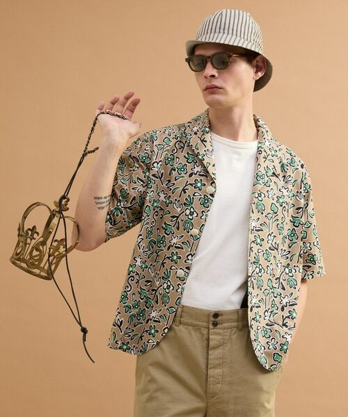 TAKEO KIKUCHI / タケオキクチ レザーブルゾン・ジャケット | フラワープリント半袖ジャケット | 詳細12