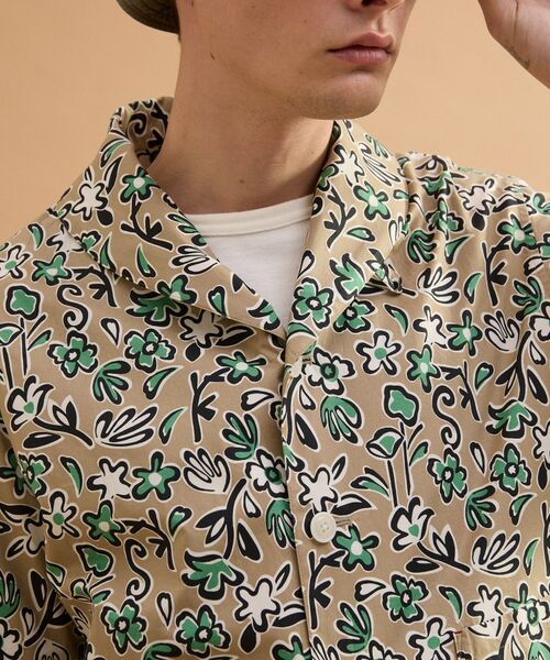 TAKEO KIKUCHI / タケオキクチ レザーブルゾン・ジャケット | フラワープリント半袖ジャケット | 詳細4