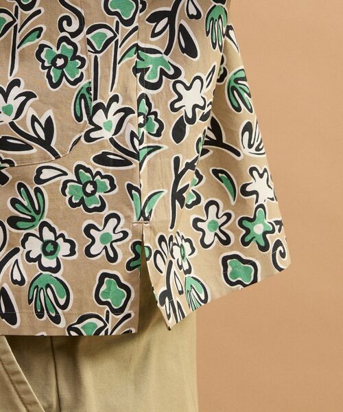 TAKEO KIKUCHI / タケオキクチ レザーブルゾン・ジャケット | フラワープリント半袖ジャケット | 詳細6