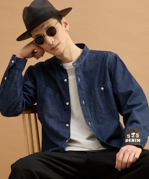 TAKEO KIKUCHI / タケオキクチ シャツ・ブラウス | バンドカラーデニムシャツ | 詳細11