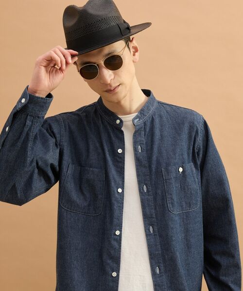 TAKEO KIKUCHI / タケオキクチ シャツ・ブラウス | バンドカラーデニムシャツ | 詳細8