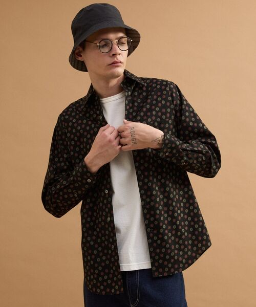 TAKEO KIKUCHI / タケオキクチ シャツ・ブラウス | 小紋プリントシャツ（ブラック(119)）