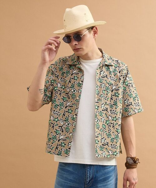 TAKEO KIKUCHI / タケオキクチ シャツ・ブラウス | フラワープリントオープンカラー半袖シャツ | 詳細10