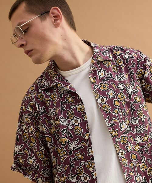 TAKEO KIKUCHI / タケオキクチ シャツ・ブラウス | フラワープリントオープンカラー半袖シャツ | 詳細16
