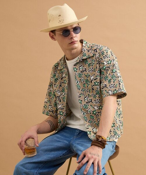 TAKEO KIKUCHI / タケオキクチ シャツ・ブラウス | フラワープリントオープンカラー半袖シャツ | 詳細24
