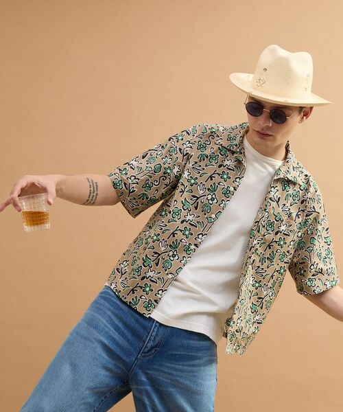 TAKEO KIKUCHI / タケオキクチ シャツ・ブラウス | フラワープリントオープンカラー半袖シャツ | 詳細25