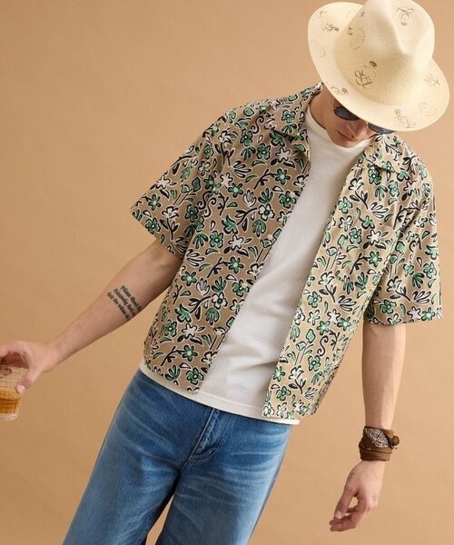 TAKEO KIKUCHI / タケオキクチ シャツ・ブラウス | フラワープリントオープンカラー半袖シャツ | 詳細26