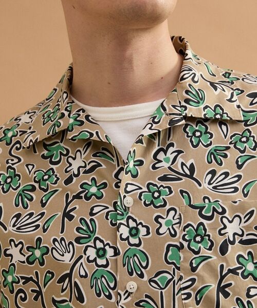 TAKEO KIKUCHI / タケオキクチ シャツ・ブラウス | フラワープリントオープンカラー半袖シャツ | 詳細4