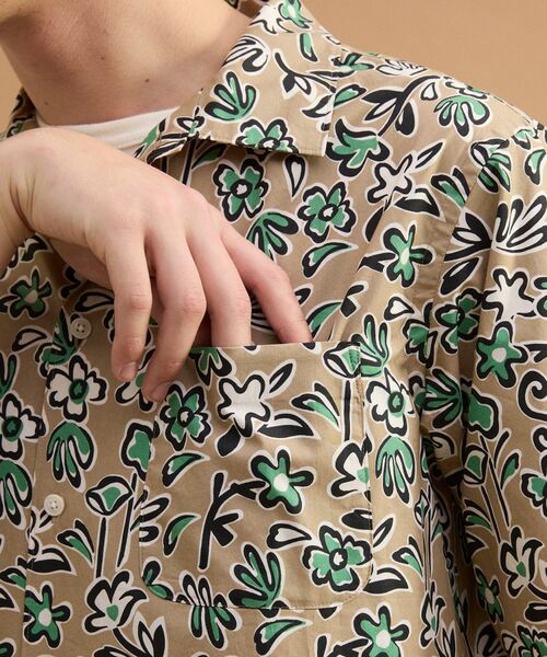 TAKEO KIKUCHI / タケオキクチ シャツ・ブラウス | フラワープリントオープンカラー半袖シャツ | 詳細7
