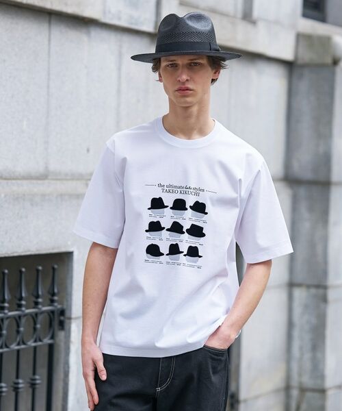 TAKEO KIKUCHI / タケオキクチ Tシャツ | 【BOWLER HAT LABEL】クールデオドラントジャージ ハットスタイルス 半袖Tシャツ（ホワイト(001)）