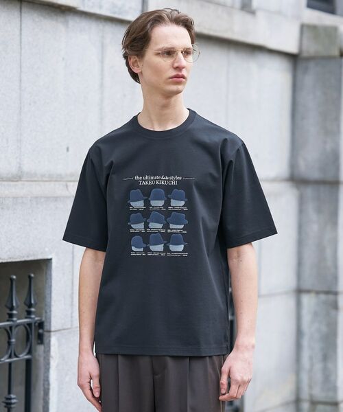 TAKEO KIKUCHI / タケオキクチ Tシャツ | 【BOWLER HAT LABEL】クールデオドラントジャージ ハットスタイルス 半袖Tシャツ（ブラック(019)）