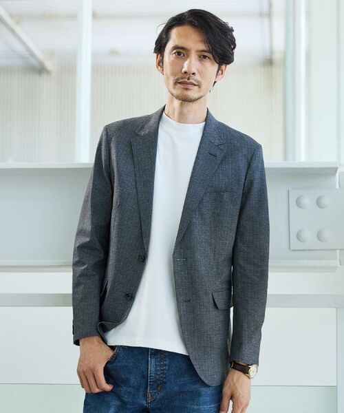 TAKEO KIKUCHI / タケオキクチ テーラードジャケット | 【通気性】ジャージ千鳥柄 ジャケット | 詳細27