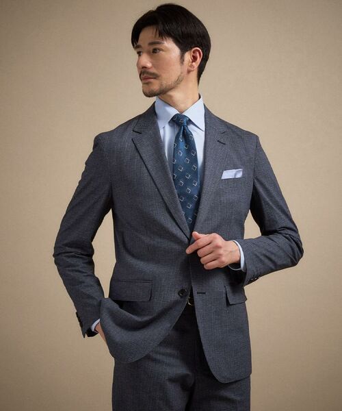 TAKEO KIKUCHI / タケオキクチ テーラードジャケット | ドットジャージ 千鳥プリント ジャケット（ブルー(493)）