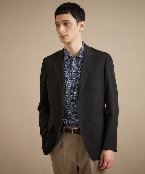 TAKEO KIKUCHI / タケオキクチ テーラードジャケット | トリコットサッカー ジャケット（ブラック(019)）