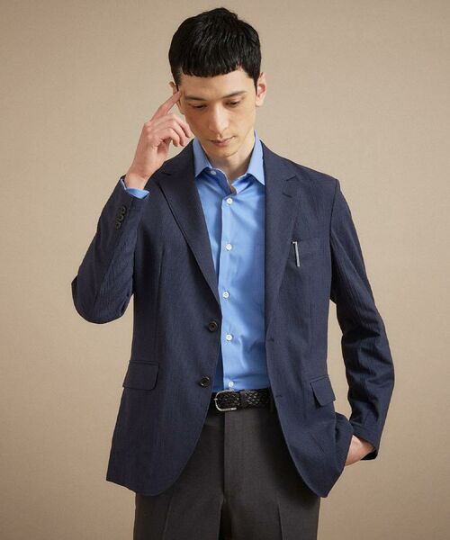 TAKEO KIKUCHI / タケオキクチ テーラードジャケット | トリコットサッカー ジャケット（ブルー(093)）