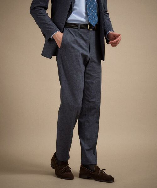 TAKEO KIKUCHI / タケオキクチ パンツ | ドットジャージ 千鳥プリント パンツ（ブルー(493)）