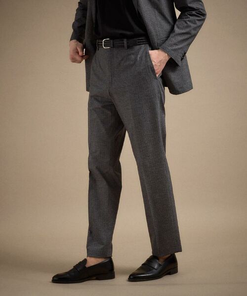 TAKEO KIKUCHI / タケオキクチ パンツ | ドットジャージ 千鳥プリント パンツ（チャコールグレー(414)）