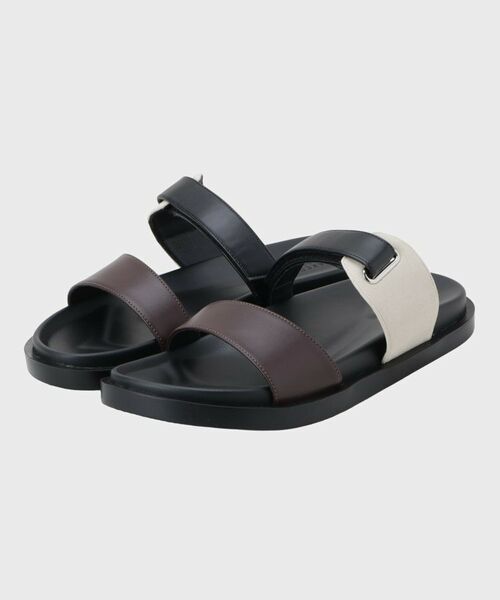 TAKEO KIKUCHI / タケオキクチ サンダル | ダブルベルトサンダル（ブラウン(543)）