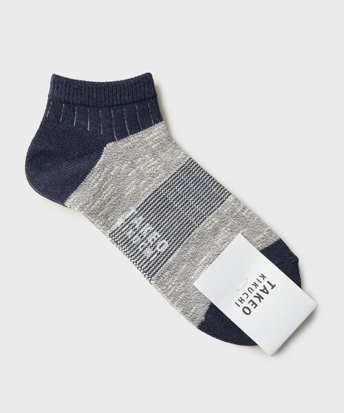 TAKEO KIKUCHI / タケオキクチ ソックス | 異素材切り替えショートソックス（ネイビー(094)）