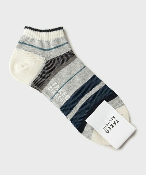TAKEO KIKUCHI / タケオキクチ ソックス | マルチボーダーショートソックス（オフホワイト(303)）