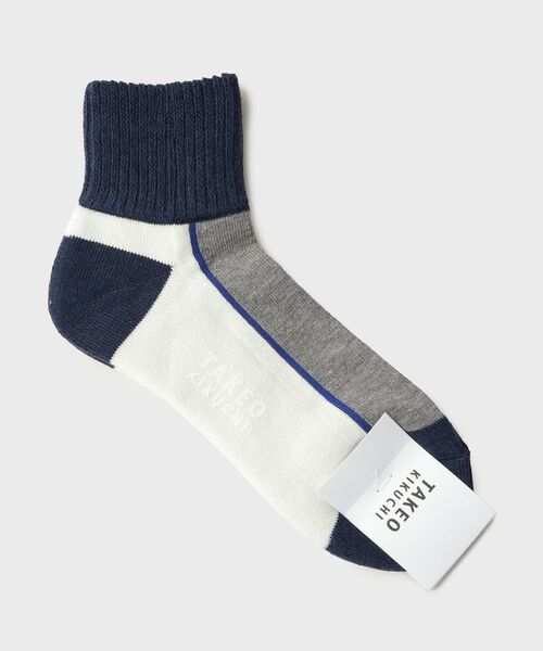 TAKEO KIKUCHI / タケオキクチ ソックス | カラーブロックショートソックス（オフホワイト(503)）