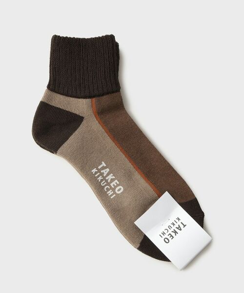 TAKEO KIKUCHI / タケオキクチ ソックス | カラーブロックショートソックス（トープ(554)）