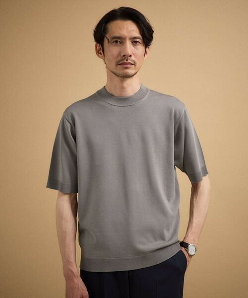 TAKEO KIKUCHI / タケオキクチ ニット・セーター | ヴィスコースナイロンモックネックニット | 詳細7