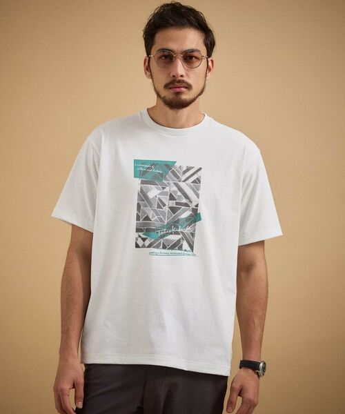 TAKEO KIKUCHI / タケオキクチ Tシャツ | モノクロタイルTシャツ | 詳細3