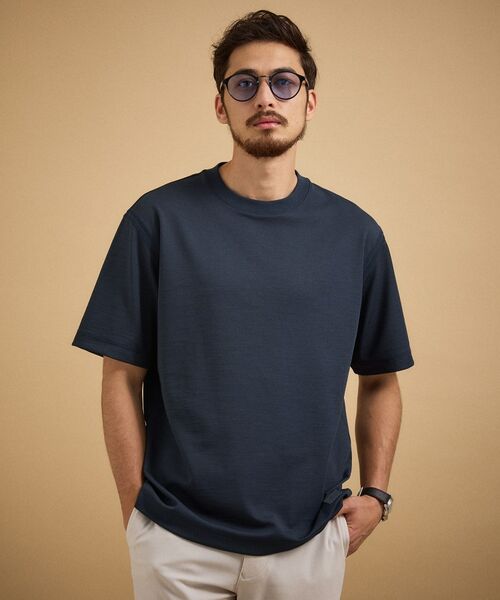 TAKEO KIKUCHI / タケオキクチ カットソー | リネン ライク ポンチ プルオーバー（ネイビー(094)）