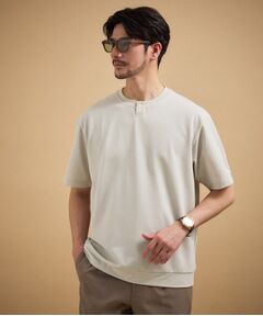 リネン ライク 鹿の子 ヘンリー ハーフ ヘンリー ネック