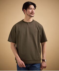 TAKEO KIKUCHI / タケオキクチ カットソー | リネン ライク 鹿の子 ヘンリー ハーフ ヘンリー ネック