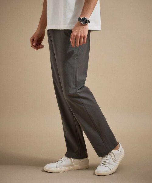 TAKEO KIKUCHI / タケオキクチ パンツ | 【接触冷感/吸汗速乾】サイドゴアウエスト ストレートパンツ(チャコールグレー(014))
