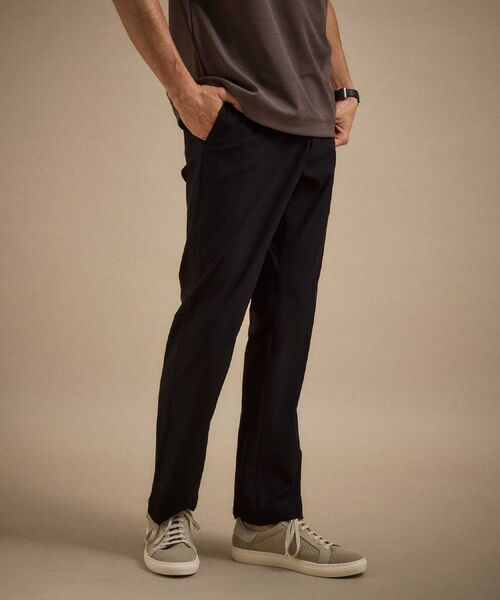 TAKEO KIKUCHI / タケオキクチ パンツ | 【接触冷感/吸汗速乾】サイドゴアウエスト ストレートパンツ(ブラック(019))