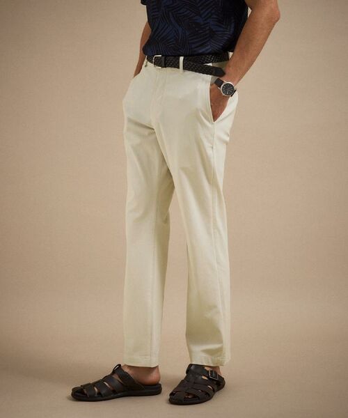 TAKEO KIKUCHI / タケオキクチ パンツ | 【接触冷感/吸汗速乾】サイドゴアウエスト ストレートパンツ(ライトベージュ(051))