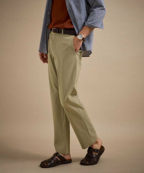 TAKEO KIKUCHI / タケオキクチ パンツ | 【接触冷感/吸汗速乾】サイドゴアウエスト ストレートパンツ(ピンクベージュ(053))