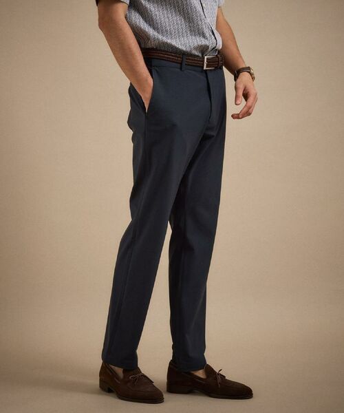 TAKEO KIKUCHI / タケオキクチ パンツ | 【接触冷感/吸汗速乾】サイドゴアウエスト ストレートパンツ(ネイビー(094))