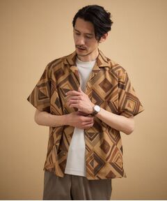 TAKEO KIKUCHI / タケオキクチ シャツ・ブラウス | 【吸汗速乾】タイル柄プリント 半袖シャツ