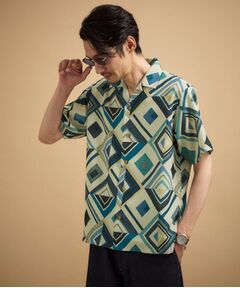 TAKEO KIKUCHI / タケオキクチ シャツ・ブラウス | 【吸汗速乾】タイル柄プリント 半袖シャツ