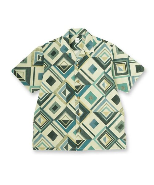 TAKEO KIKUCHI / タケオキクチ シャツ・ブラウス | 【吸汗速乾】タイル柄プリント 半袖シャツ | 詳細1