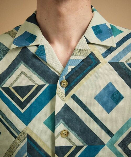TAKEO KIKUCHI / タケオキクチ シャツ・ブラウス | 【吸汗速乾】タイル柄プリント 半袖シャツ | 詳細13