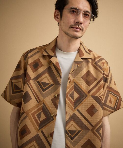 TAKEO KIKUCHI / タケオキクチ シャツ・ブラウス | 【吸汗速乾】タイル柄プリント 半袖シャツ | 詳細2