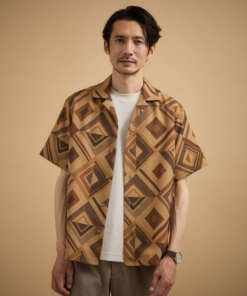 TAKEO KIKUCHI / タケオキクチ シャツ・ブラウス | 【吸汗速乾】タイル柄プリント 半袖シャツ | 詳細3