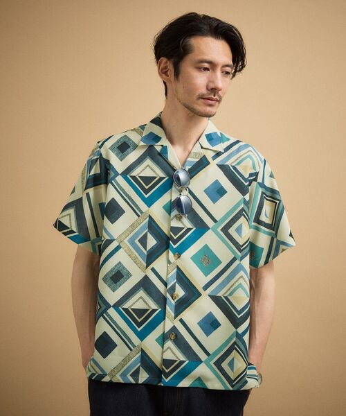 TAKEO KIKUCHI / タケオキクチ シャツ・ブラウス | 【吸汗速乾】タイル柄プリント 半袖シャツ | 詳細7