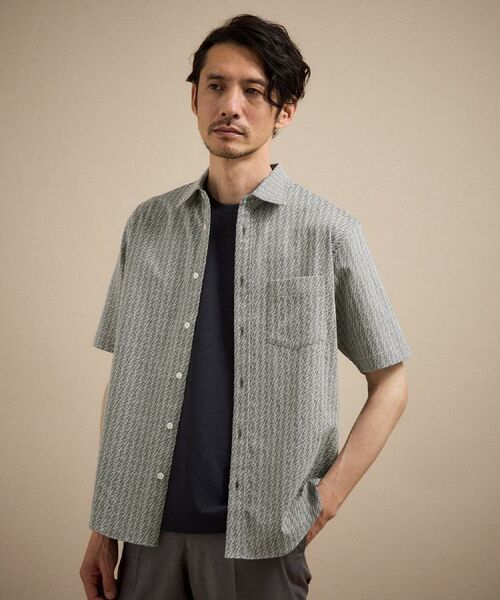 TAKEO KIKUCHI / タケオキクチ シャツ・ブラウス | 播州 千鳥 半袖シャツ（チャコールグレー(013)）